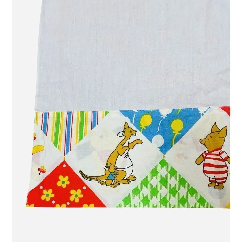 RARE Vintage 1970s Sears Winnie the Pooh Cotton Blend TWIN Semi Fitted Top Sheet